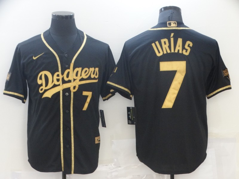 Men's Los Angeles Dodgers Julio Urias #7 Black Jersey